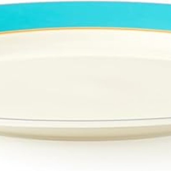 SPODE Kit Kemp Calypso Porcelain Serving Platter or Charger in Turquoise NWT - Picture 2 of 7